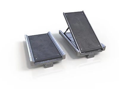 Foldable Metal Frame Platform Equipment With Black Surface And Silver Borders 3d model