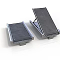 Foldable Metal Frame Platform Equipment With Black Surface And Silver Borders