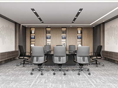 Conference Room Conference Table Office Chair Desk Decorative Background Wall model