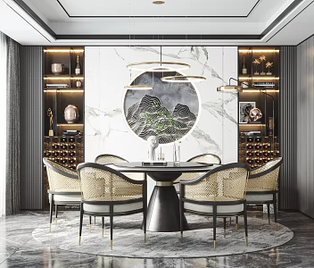 Light Luxury Restaurant 3d model