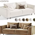 Modern Two Seater Sofa With Plush Cushions And Multiple Color Options 3d model