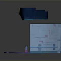 Futuristic Control Room 3D Model With Circular Design Blue Purple Tones Control Panels And Screens
