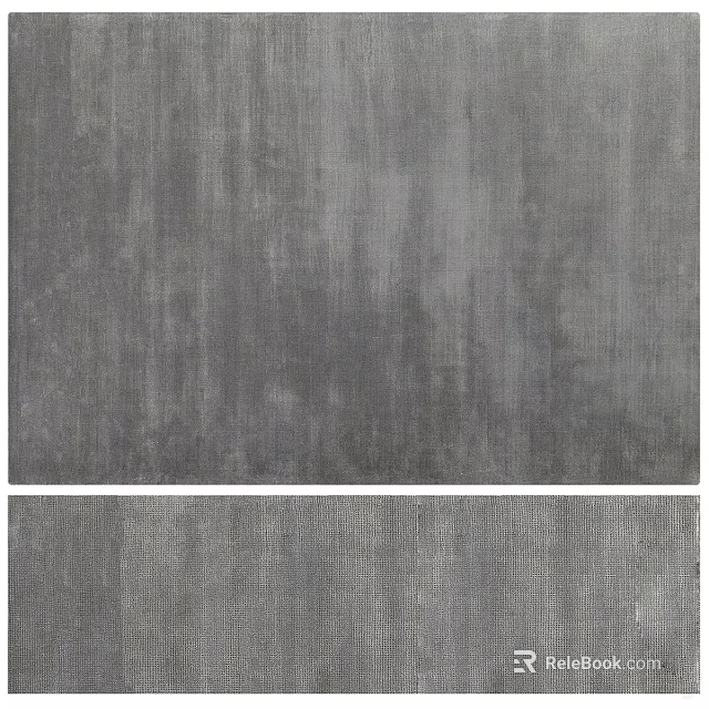 Modern Gray Square Rug with Textured Surface for Living Room Decor 3d model 