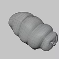 Detailed Brown Textured Segmented Organic Shape 3D Model Digital Rendering