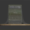 Vintage Green Cash Register With Wooden Base Open Drawer And Buttons