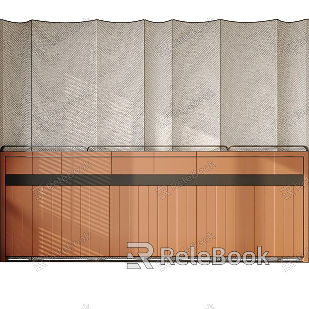 Retro bed back hard bag background wall model