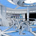 modern command room spacecraft command room 3d model