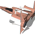 Futuristic Sci Fi Spaceship Design With Pointed Front Brown White Color And Engines