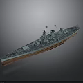 Detailed Battleship Model As Historical Water Transport With Turrets And Upper Structures
