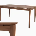 Minimalist Solid Wood Dining Table With Rectangular Tabletop And Slim Legs Design