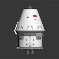 Russian Spacecraft Featuring Silver Conical Structure Top Antenna Side Flag And Bottom Components 3d model