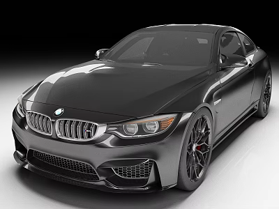 Sleek Black BMW Coupe With Sporty Front Fascia And Stylish Alloy Wheels 3d model