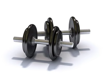 Pair of Black Metal Dumbbells Essential Sports Equipment for Fitness Workouts 3d model