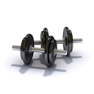 Pair of Black Metal Dumbbells Essential Sports Equipment for Fitness Workouts 3d model