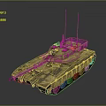 Modern Camouflage Military Tank With Turret Antennas Tracks And Exterior Design