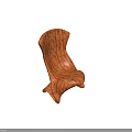 Modern Wooden Bar Stool Featuring Curved Shape and Natural Wood Grain Details