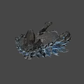 Detailed Mythical Fantasy Creature 3D Model With Glowing Eyes Scales And Claws