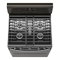Modern Black Kitchen Gas Stove Oven Appliance With Control Knobs 3d model