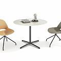 Modern Round Table Chair Set with Beige Woven Gray Chairs White Top Black Legs Decor