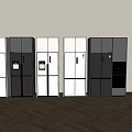 Modern Refrigerators and Freezers in White and Gray Colors Displayed Side by Side