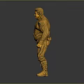 Muscular Male Character Golden Statue With Detailed Design And Shiny Surface