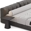 Modern Minimalist Double Bed Design With Upholstered Headboard And Bedside Tables