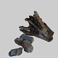 Rustic Garden Ornaments with Weathered Driftwood and Stacked Natural Stones
