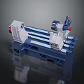 Modern lathe with key machine lathe machine tool processing 3d model