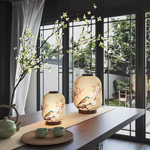 New Chinese Style Song Style Table Lamp Jewelry Screen Window 3d model
