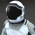 White Astronaut Spacesuit For Space Missions With Helmet And Protective Layers