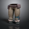 Khaki Cargo Pants With Multiple Pockets Rolled Cuffs And Utility Belt