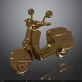 Shiny Golden Motorcycle Model With Rearview Mirrors Seat And Wheels