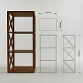 Open Wooden Shelving Unit With Multi Tier Design And Dimensions 550x350x1200mm