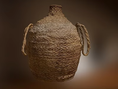 Rustic Style Daily Use Appliance With Handwoven Texture And Two Handles 3d model