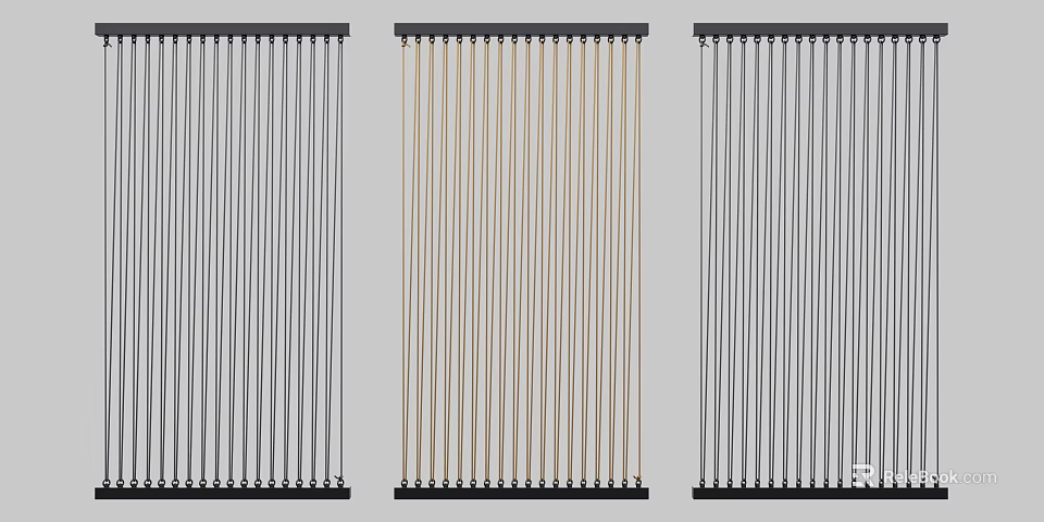 Modern Room Dividers With Vertical Slats In Various Neutral Tones And Sleek Design 3d model 