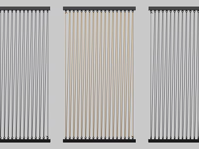 Modern Room Dividers With Vertical Slats In Various Neutral Tones And Sleek Design 3d model