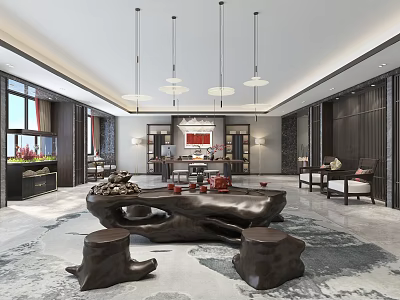New Chinese Office General Manager Office Chairman's Office 3d model
