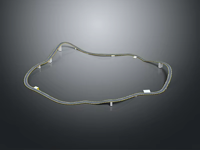 Flexible Curved Strip Component With White Mounting Points And Smooth Surface 3d model