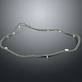 Flexible Curved Strip Component With White Mounting Points And Smooth Surface