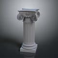 Classical Architectural Landscape Featuring White Corinthian Column With Intricate Capital And Fluted Shaft