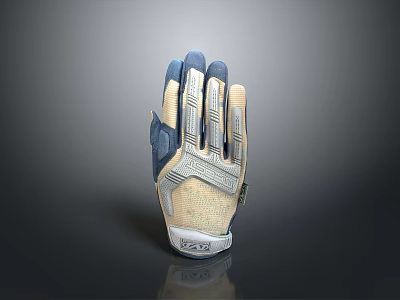 Blue And Beige Protective Gloves With Textured Grip Design And VAX Logo For Everyday Use 3d model