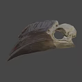 Ancient Fossil Skull With Large Sharp Beak And Detailed Bone Structure 3d model