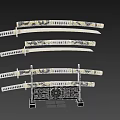 Japanese Samurai Sword Taidao Weapon Cold Weapon Ninja Sword Next Generation PBR Material Sword Scabbard Treasure Sword Ancient Weapon Artifact Weapon 3d model