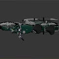 Green Vintage Motorcycle With Black Seat And Shiny Metal Retro Design