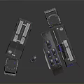 Large Dark Metal Transport Trucks With Loading Platform And Small Car Model