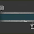 Industrial Metal Door For Mineral Deposit With Warning Stripes And Control Panel