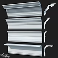 White Decorative Architectural Components With Various Moulding Design Styles