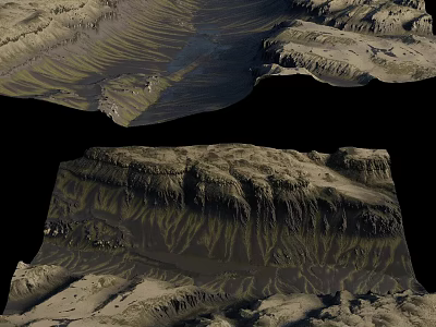 Scenic Mountainous Landscape With Rocky Terrain Layered Cliffs And Natural Formations 3d model