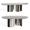 Modern Round Dining Table With Sleek Marble Top And Metallic Legs Design