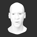 Man White Head 3D Model With Minimal Design And Black Background 3d model